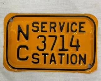 ORG. NC SERVICE STATION TAG 3714 
