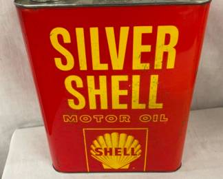 2G. SILVER SHELL MOTOR OIL CAN