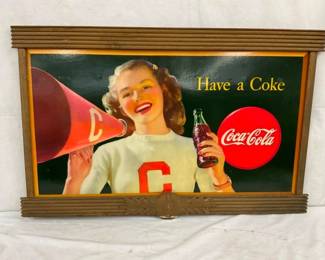 FRAMED COKE CB CHEERING DATED 1946