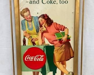 ORIG. FRAMED COKE CB DATED 1946