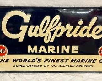 1948 SST EMB. GULFPRIDE MARINE SIGN