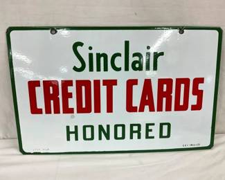 DSP SINCLAIR CREDIT CARDS SWINGER SIGN