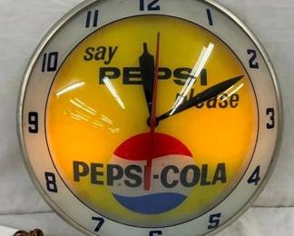 15IN PEPSI COLA DOUBLE BUBBLE CLOCK
