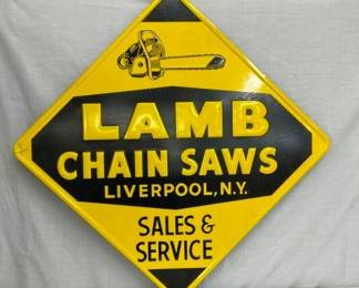 NOS SST EMB. LAMB CHAINSAWS SIGN