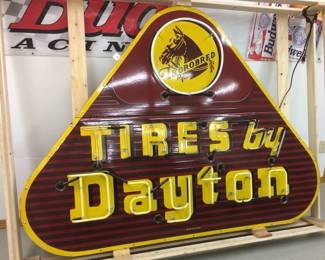 SUPER NICE NEON TIRES BY DAYTON SIGN