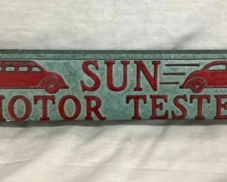 EMB. SUN MOTOR TESTER MARQUEE SIGN