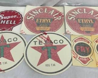 VARIOUS TEXACO,STANDARD,SHELL DECALS