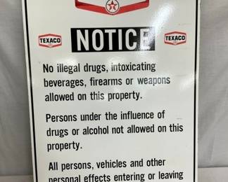 SSP TEXACO NOTICE SIGN