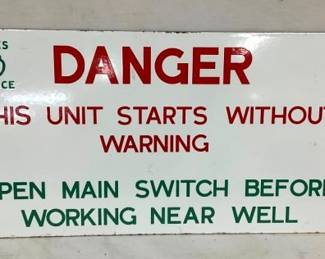 SSP CITIES SERVICE DANGER WARNING SIGN