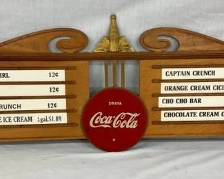 KAY WOODEN COCA COLA MENU
