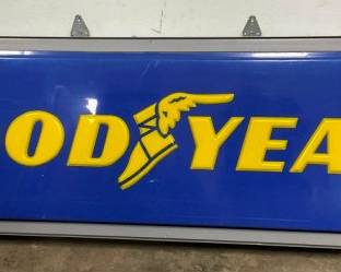 DOUBLE SIDED EMB. GOODYEAR CAN SIGN 