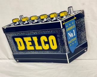 DST DELCO BATTERY SWINGER SIGN