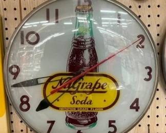 15IN NUGRAPE CLOCK W/ BOTTLE