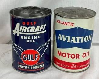 1QT. GULF AIRCRAFT AND AVIATION OIL CANS