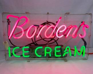 BORDEN ICE CREAM 2 COLOR NEON