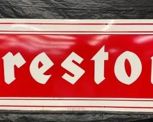 1957 SSP FIRESTONE SIGN W/ BRACKETS