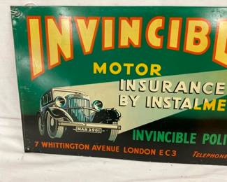 NICE SIGN W/ AUTOMOBILE AND SHIP