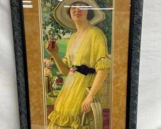 1920 COCA COLA FRAMED CALENDAR