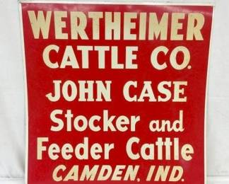 NOS WERTHEIMER CATTLE CO. SIGN