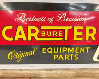 CLOSE UP VIEW CARBURETER SIGN 