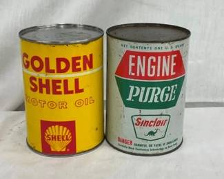 1QT SINCLAIR AND SHELL CANS