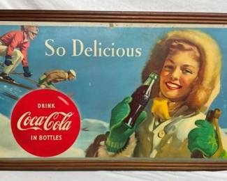 COCA COLA CARDBOARD FRAMED