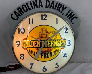17IN GOLDEN GUERNSEY LIGHTUP PAM CLOCK