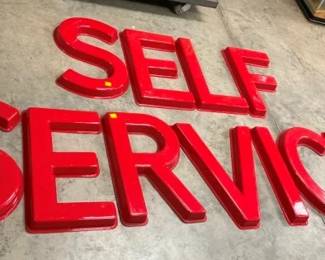 RED LEXAN SELF SERVICE LETTER SIGN