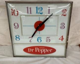 15IN. DRINK DR. PEPPER Art Deco CLOCK