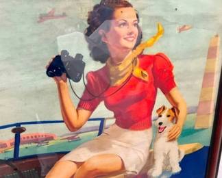 W/GIRL & DOG - MEASURES 22X46 