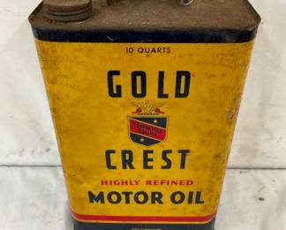 10QTS GOLD CREST MOTOR OIL CAN