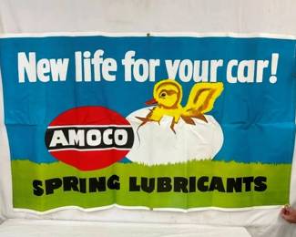 NOS AMOCO WINDOW BANNER W/ CHIC