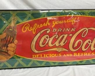 ORIG. FRAMED COCA COLA PAPER ADV.