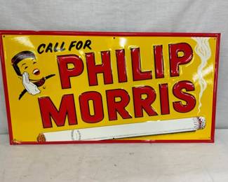 EMB. PHILLIP MORRIS CIGARETTE SIGN
