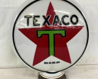 16IN TEXACO PUMP GLOBE W/MILKGLASS RING