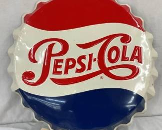 28IN SST EMB. PEPSI COLA CAP SIGN