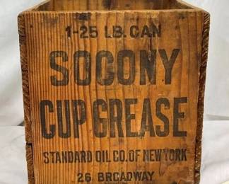 EARLY WOODEN SOCONDY GREASE BOX
