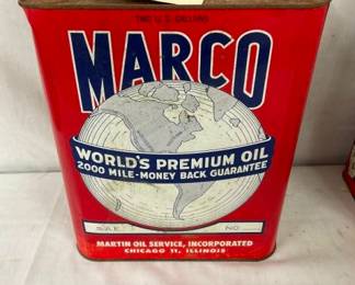 2G. MARCO MOTOR OIL CAN W/WORLD GLOBE
