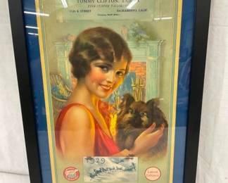 FRAMED 1929 DETMER WOOLENS CALENDAR