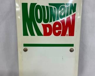 1970 MT DEW CALENDAR PAD SIGN 6X12