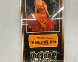 1936 GERLACH BARKLOW CO. CALENDER