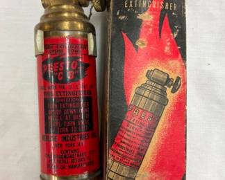 EARLY PRESTO FIRE EXTINGISHER W/ BOX