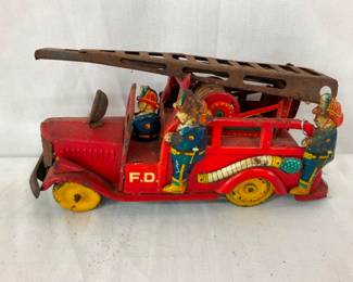 TIN LITHO F.D. FIRE TRUCK TOY