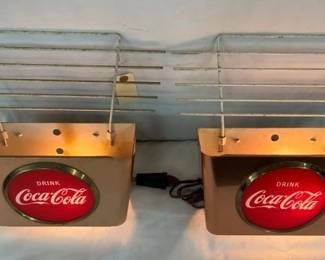 PAIR EARLY LIGHTUP COKE WALL POCKETS