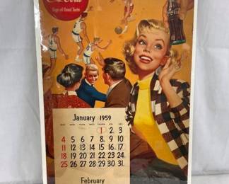 1959 COKE CALENDAR W/ BB