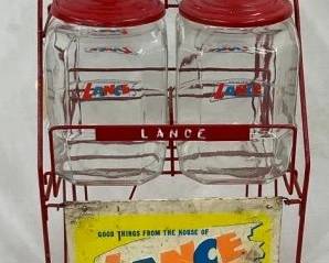 LANCE 4 JAR RACK W/ JARS AND SIGN