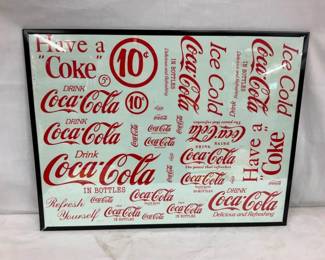 FRAMED COKE DECALS 26X20