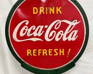 COCA COLA 30IN PORC. LOLLY POP SIGN