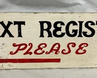 WOODEN NEXT ARROW SIGN 18X6