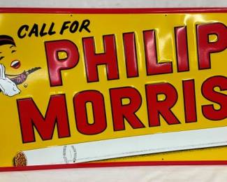 SST EMB. PHILIP MORRIS SIGN W/ JOHNNY
